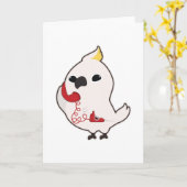 Papegaai bij telefoon met telefoonhoorn kaart (Gele Bloem)