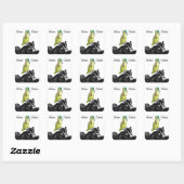 Papegaai Biker Chick op Vierkante Sticker (Vel)