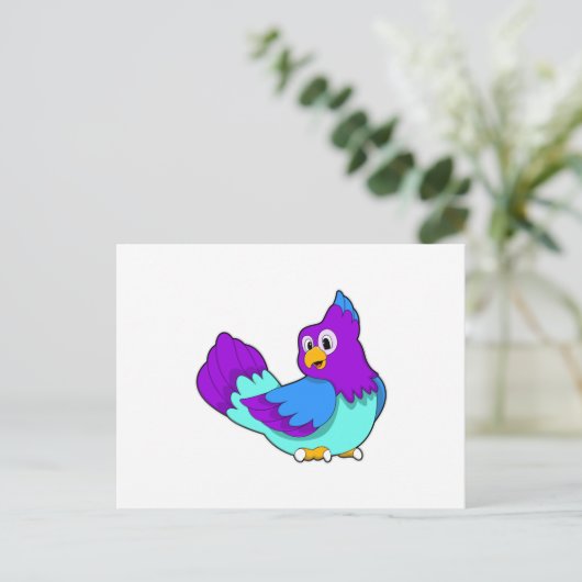 Papegaai blauw briefkaart (Staand voorkant)