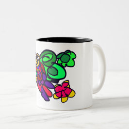 Papegaai blij bos  tweekleurige koffiemok