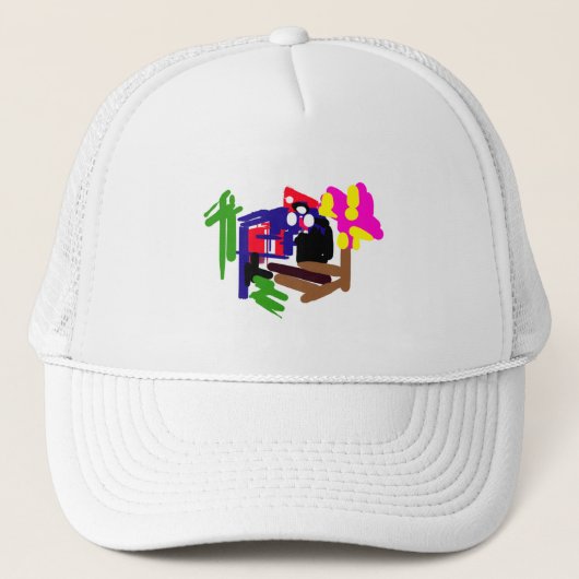 Papegaai blij zomertijd  trucker pet (Voorkant)