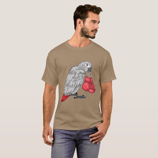 Papegaai Bokshandschoenen Boksen T-shirt (Voorkant volledig)