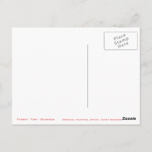 papegaai briefkaart (Achterkant)