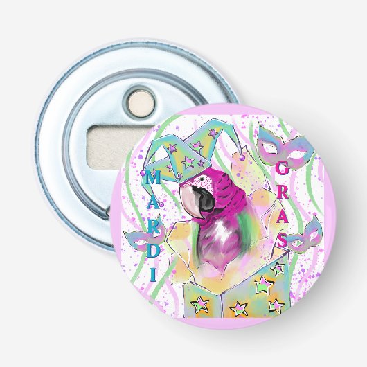 Papegaai Button Flesopener (Voorkant)
