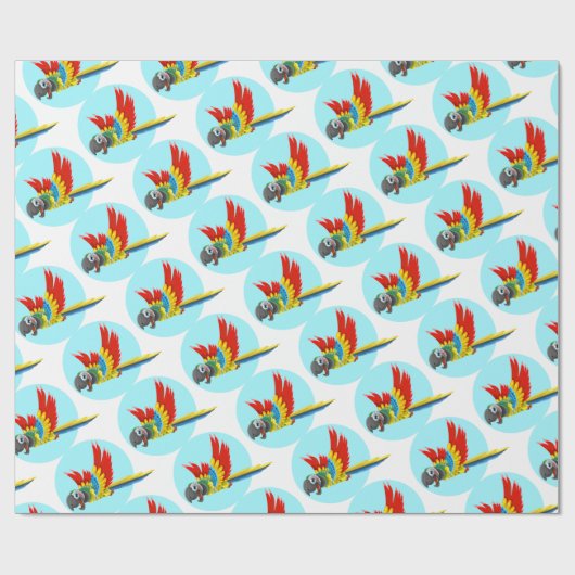 papegaai cadeaupapier (Vlak)