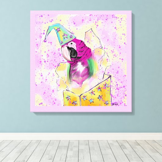 Papegaai Canvas Afdruk (Insitu (Houten vloer))