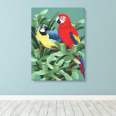 Papegaai Canvas Prints (Insitu (Houten vloer))