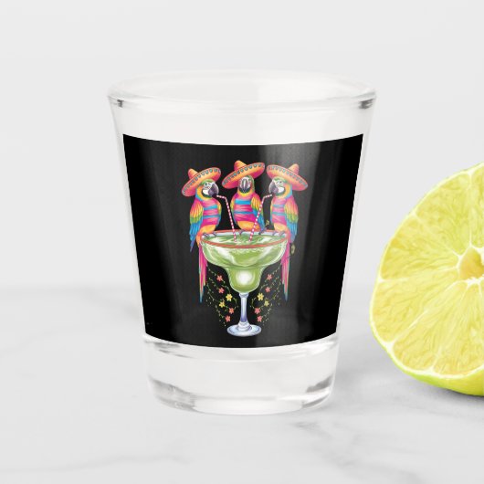 Papegaai Cinco De Mayo Grappig Drinken Mexicaans F Shot Glas (Voorkant)
