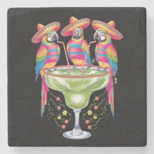 Papegaai Cinco De Mayo Grappig Drinken Mexicaans F Stenen Onderzetter