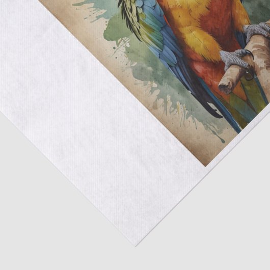 Papegaai decoupage tissue papier (Detail)