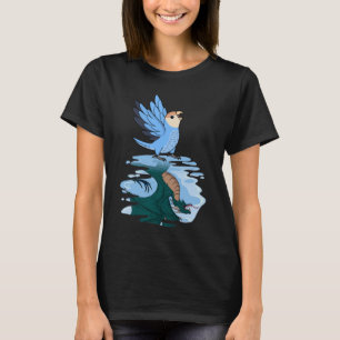 Papegaai & Draak Reflectie I Perzikgezichts Blauw T-shirt