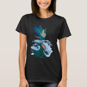 Papegaai & Draak Reflectie I Turquoise Groene Wang T-shirt