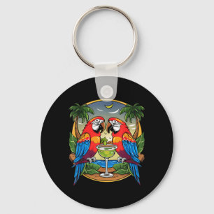 Papegaai drinkt Margarita Zomer Vrouwen Vogel Lief Sleutelhanger