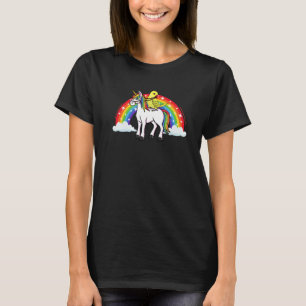 Papegaai Eenhoorn Regenboog I Geel Indische Halsba T-shirt