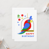 Papegaai en Bloemen Kaart (Voorkant / Achterkant in situ)