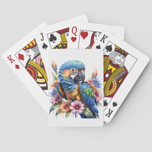 Papegaai en Bloemen Pokerkaarten (Achterkant)