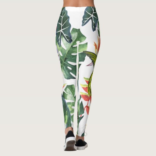 Papegaai en kolibrie tropisch leggings (Achterkant)