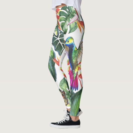 Papegaai en kolibrie tropisch leggings (Links)