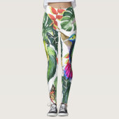 Papegaai en kolibrie tropisch leggings (Voorkant)