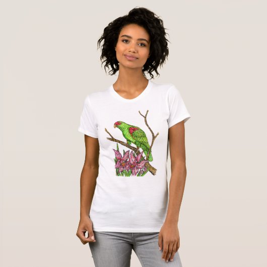 Papegaai en orchideeën t-shirt (Voorkant volledig)