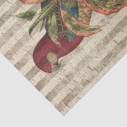  papegaai en tropische bladeren tissuepapier (Detail)