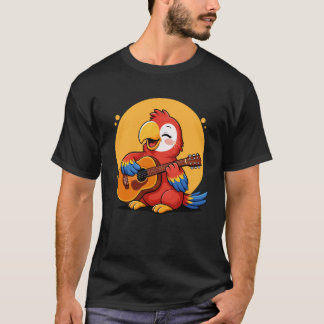 Papegaai Gitaarspelende Grafische Papegaai Jongens T-shirt
