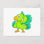 Papegaai groen briefkaart (Voorkant)