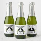 Papegaai houdt van drie aangepaste tekstgebieden sparkling wijnetiket (Flessen)