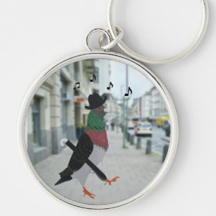 Papegaai in de stad Bewerkbare Grappige  Sleutelhanger
