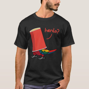 Papegaai in een beker Hallo ik ben een scharlaken T-shirt