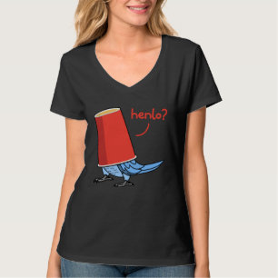 Papegaai in een beker  Hallo ik perzik gezichts bl T-shirt