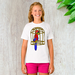 Papegaai in een kooi meisjes T-shirt