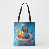 Papegaai in een zwembad tote bag (Voorkant)