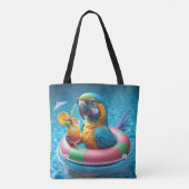Papegaai in een zwembad tote bag (Achterkant)