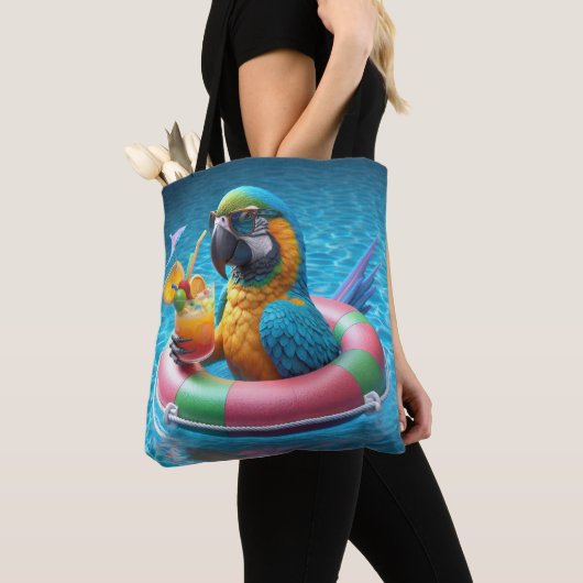 Papegaai in een zwembad tote bag (Dichtbij)