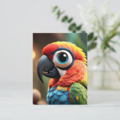 Papegaai in het Oerwoud Anime, Postcrossing Briefk Briefkaart (Staand voorkant)