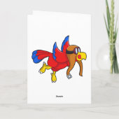 Papegaai in vliegmachine als piloot kaart (Achterkant)