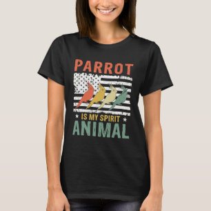  papegaai is mijn bezielde dierentuindiaanse vlag  t-shirt