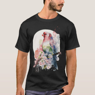 Papegaai Japanse Kersenbloesem Aquarel Parkiet T-shirt