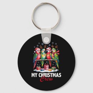 Papegaai Kerst Crew Schattige Vogel Liefhebbers Gr Sleutelhanger