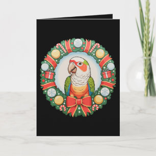 Papegaai Kerst Krans Groene Wang Conure Kerstmis Kaart