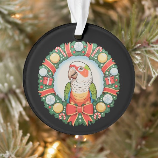 Papegaai Kerst Krans Groene Wang Conure Kerstmis Ornament (Boom)