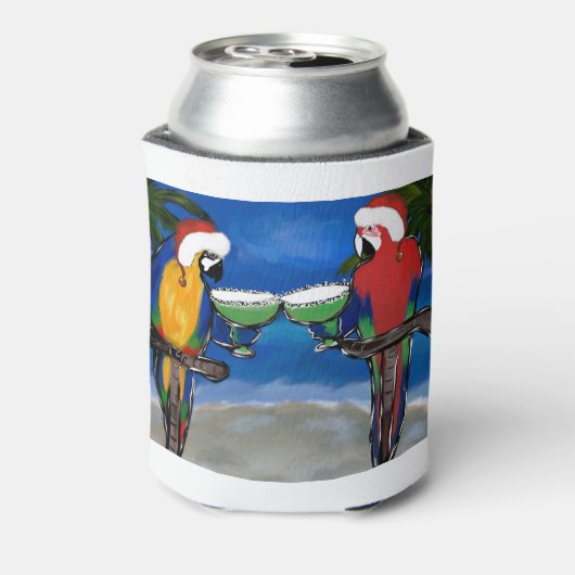 Papegaai Kerstman Blikjeskoeler (Blikje Achterkant)