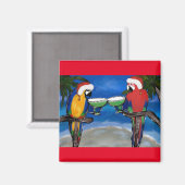 Papegaai Kerstman Magneet (Voorkant / Achterkant)