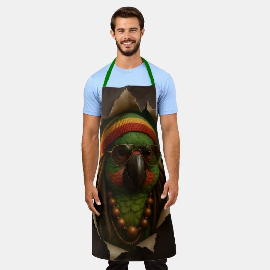 Papegaai Keukenschort – Tropisch en Stoer Design Schort (Gedragen)