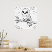 Papegaai Kleurplaat Voor Kinderen Poster (Keuken)