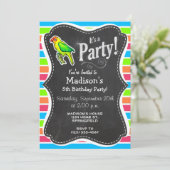 Papegaai; Kleurrijke Retro Neon Regenboog Kaart (Staand voorkant)