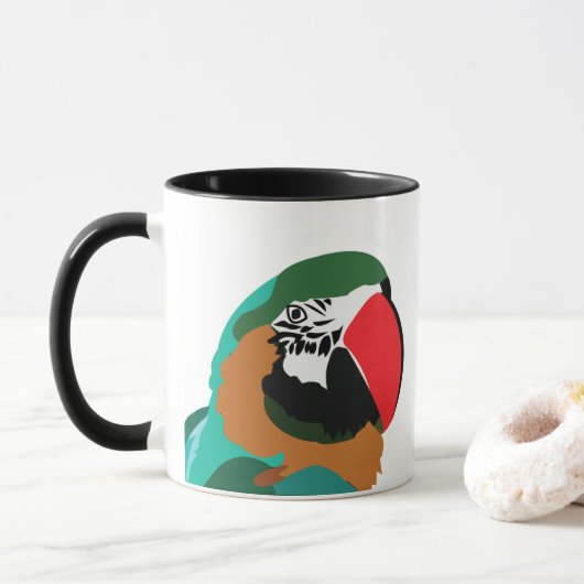 Papegaai Kleurrijke Vogel Mok (Met donut)