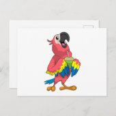 Papegaai & Kokosnoot met Rietje Briefkaart (Voorkant / Achterkant)