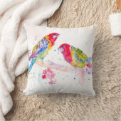 Papegaai kunst Aquarel Schilderen Aqua Kleurrijk Kussen (Deken)